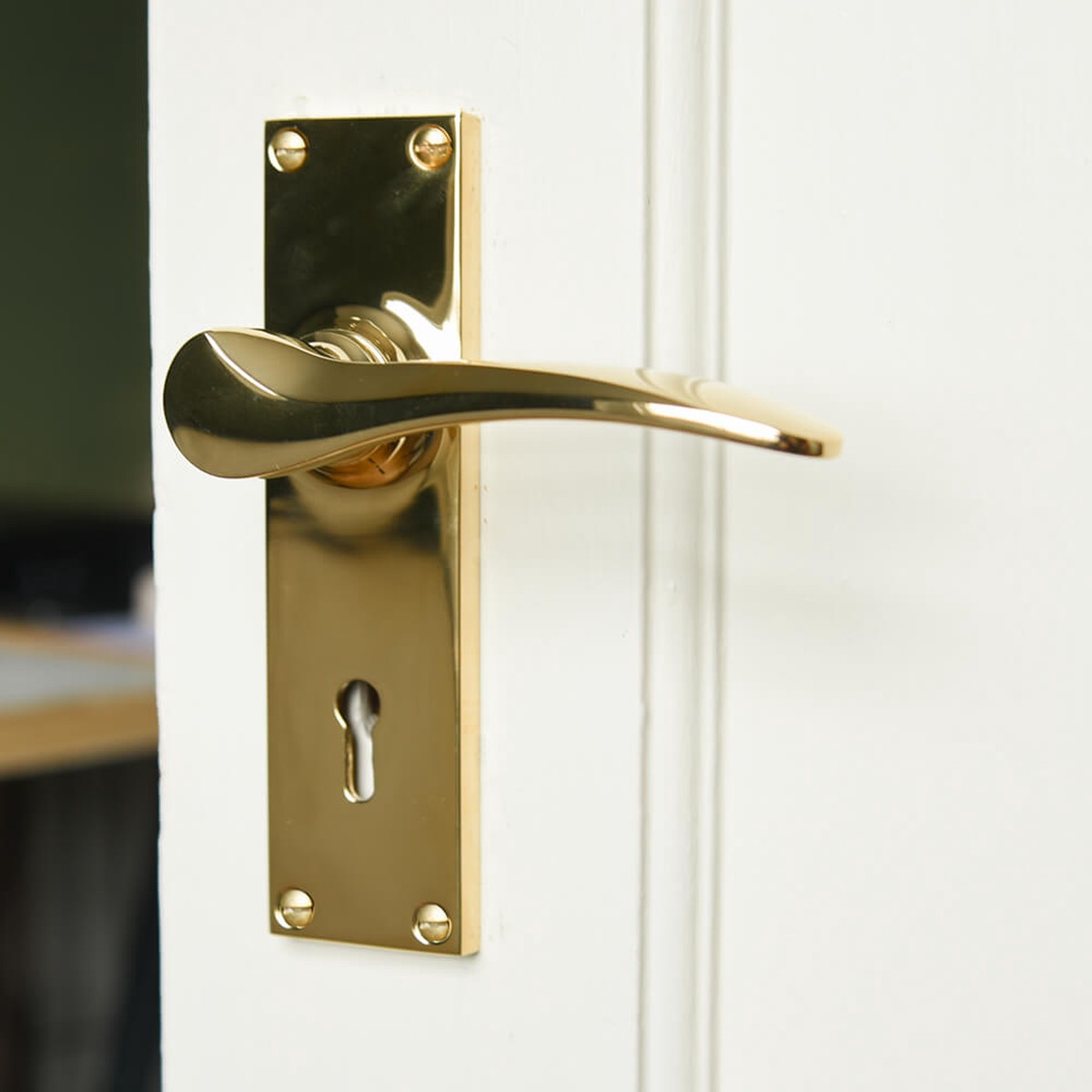Polished Brass Penwerris Lever Lock Door Handles