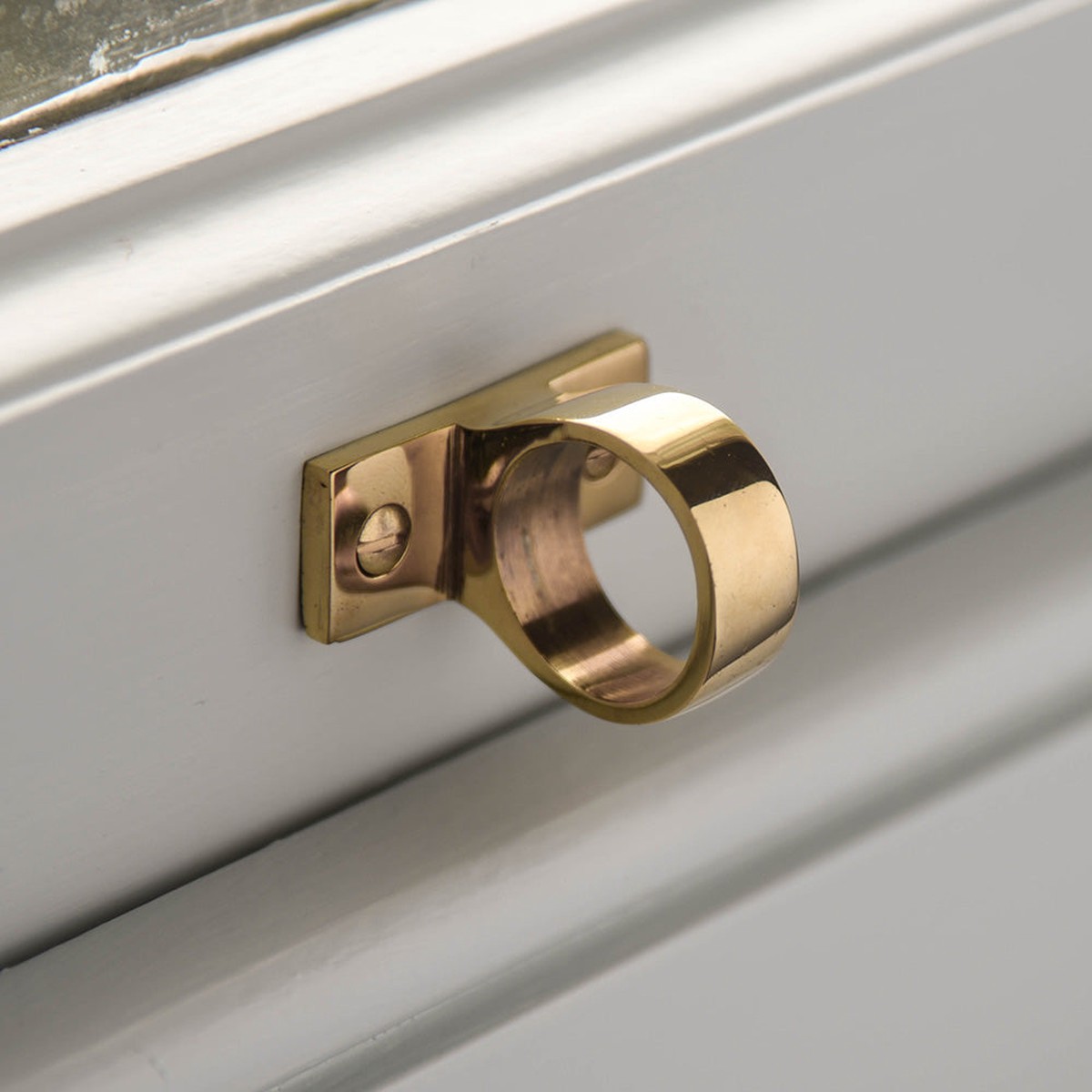 Polished Brass Ring Sash Window Lift