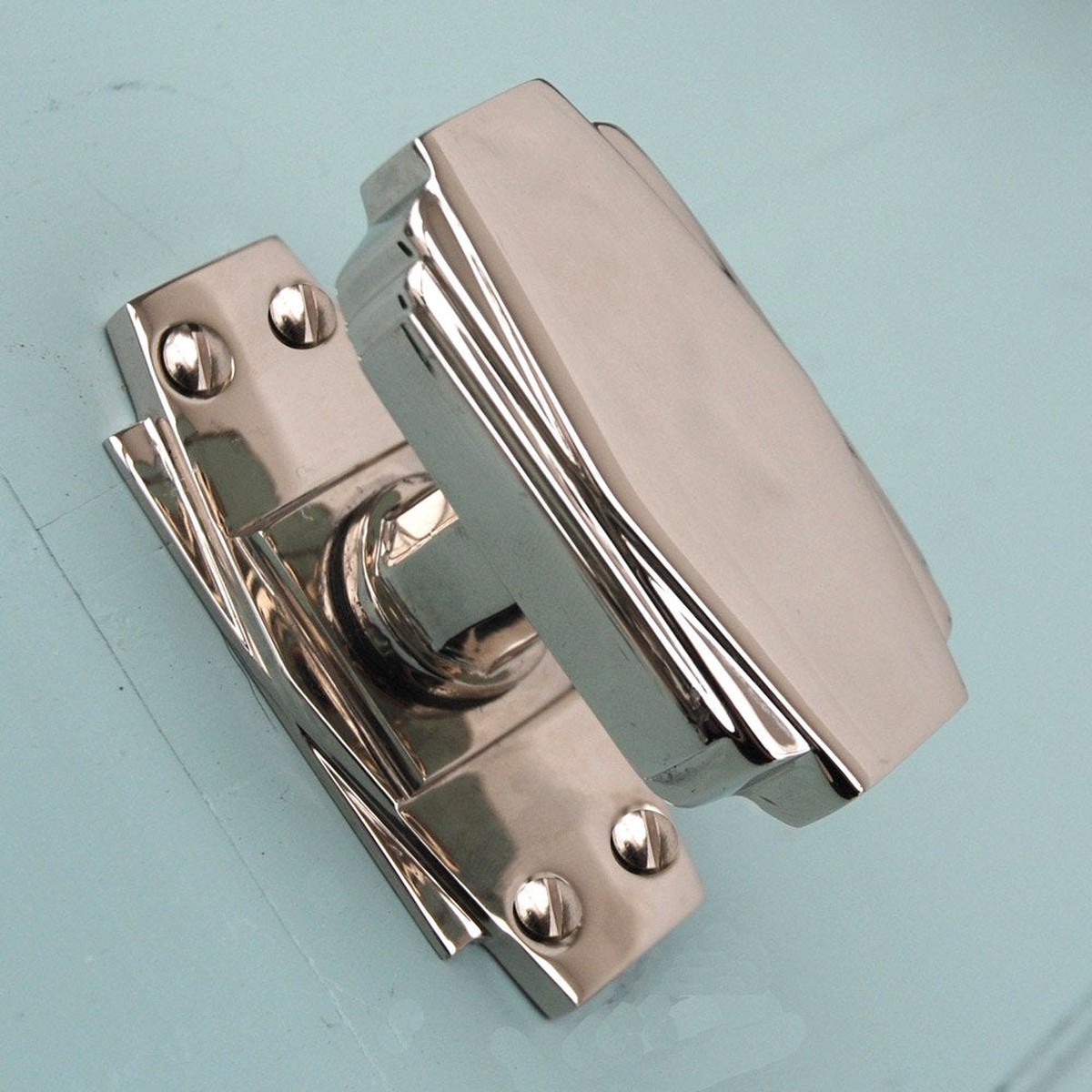 Polished Nickel Art Deco Door Knobs