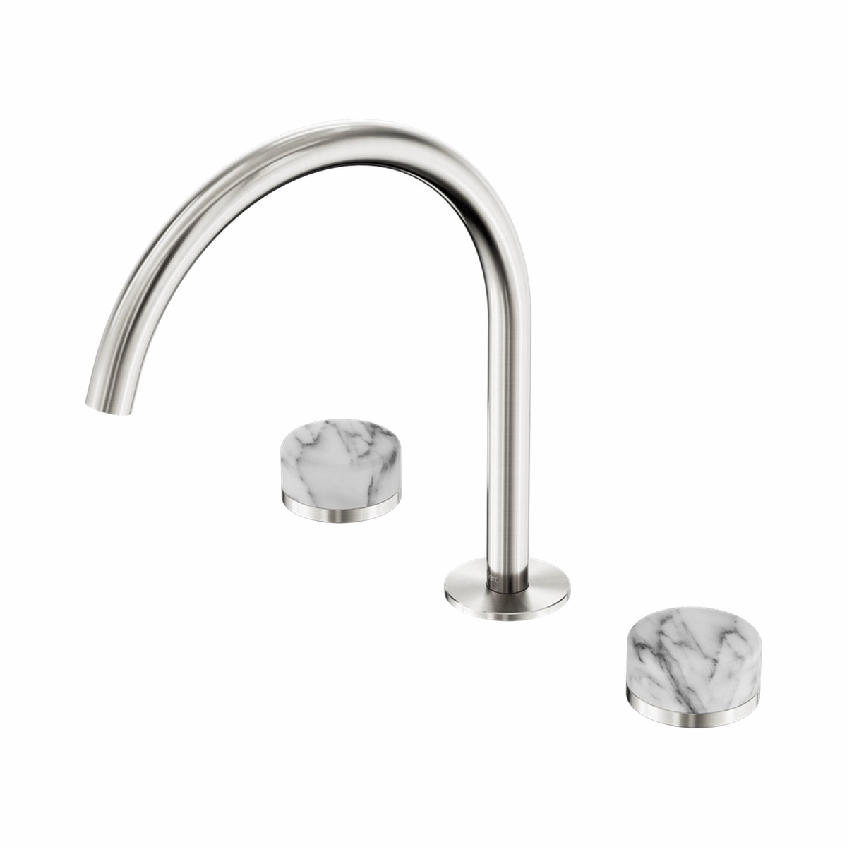 Nero Serenity BathKitchen Set Arc Spout With Arabescato Corchia Handle Brushed Nickel