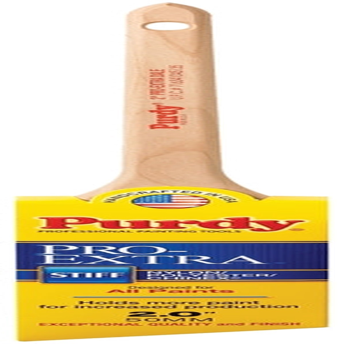 Purdy 144080720 Trim Brush Natural Hardwood Handle 2 in W NylonPolyester Bristle Rat Tail Handle