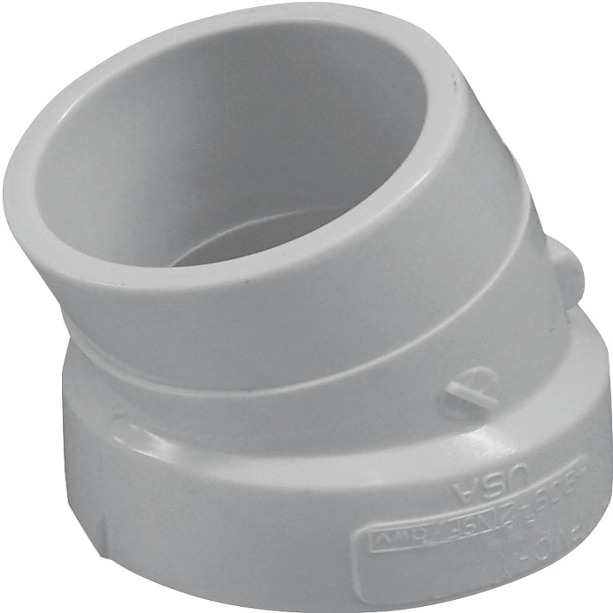 Canplas 192561 Street Pipe Elbow 1-12 in Spigot x Hub 225 deg Angle PVC White