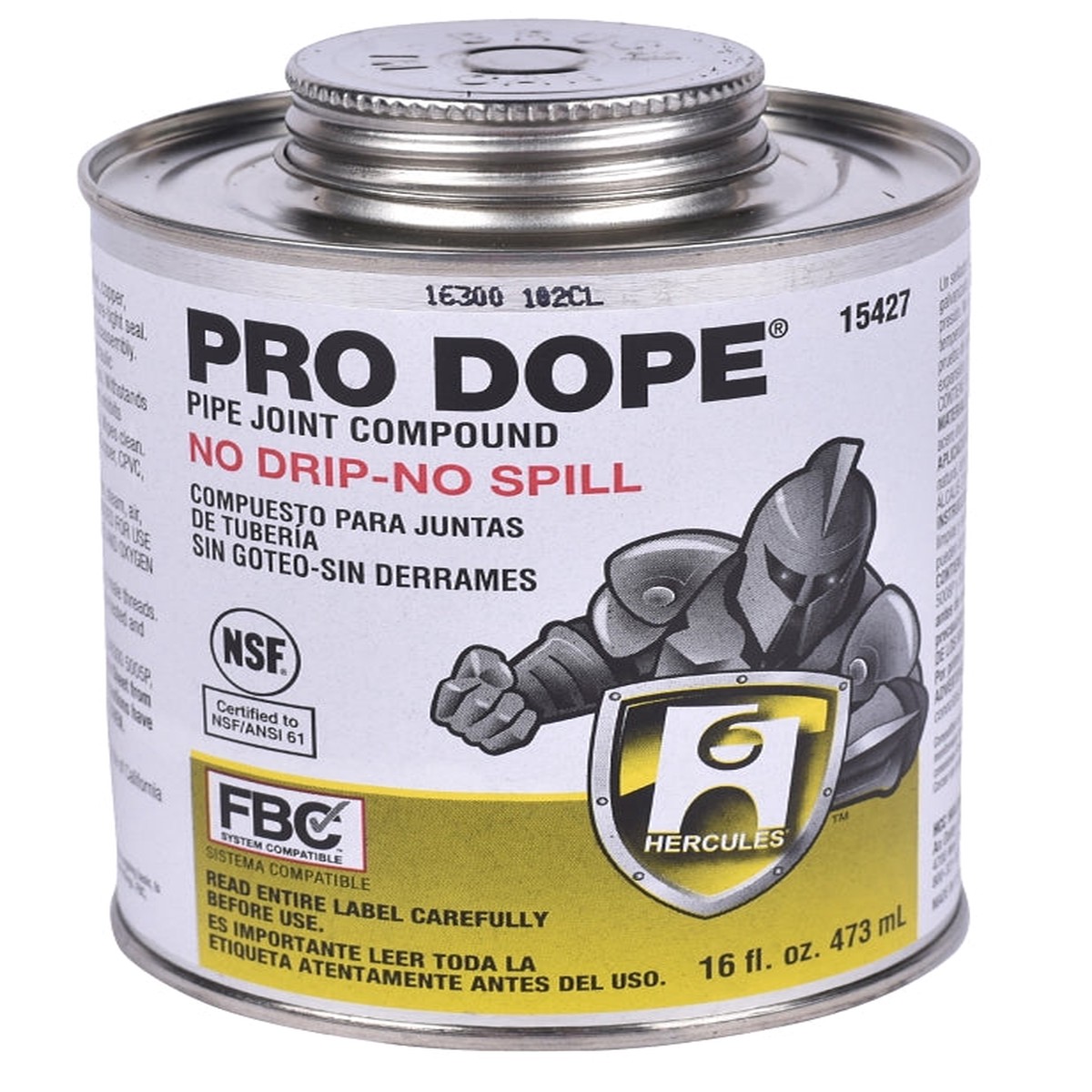 Hercules PRO DOPE 15427 Thread Sealant 16 oz Can Liquid Paste Gray
