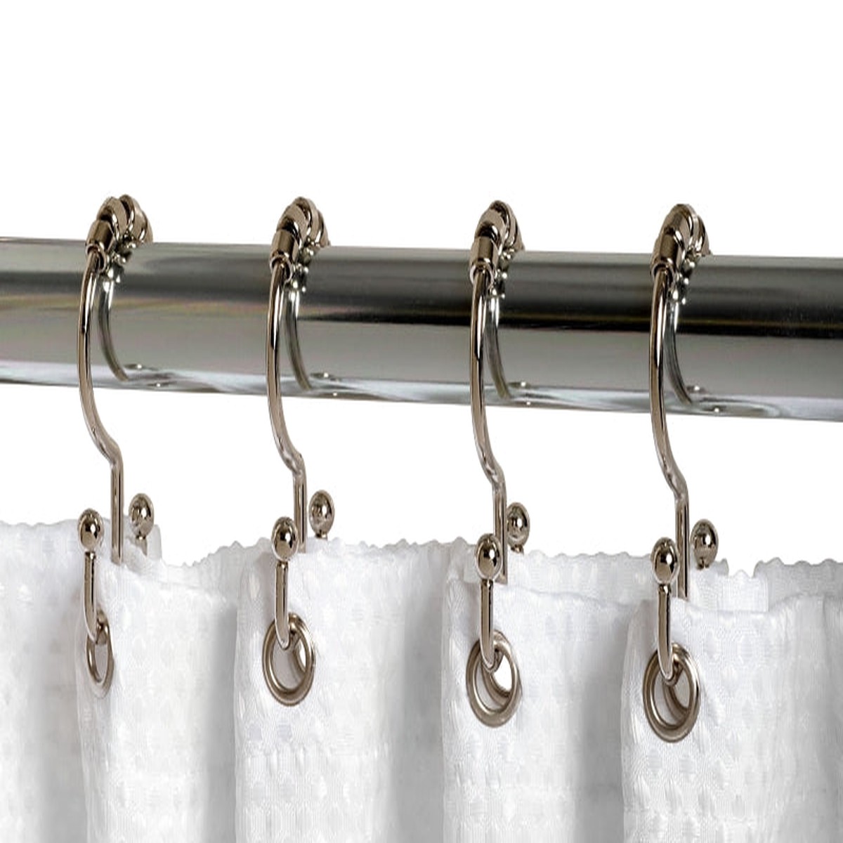 Zenna Home 96SS Roller Shower Curtain Hook SteelZinc Chrome