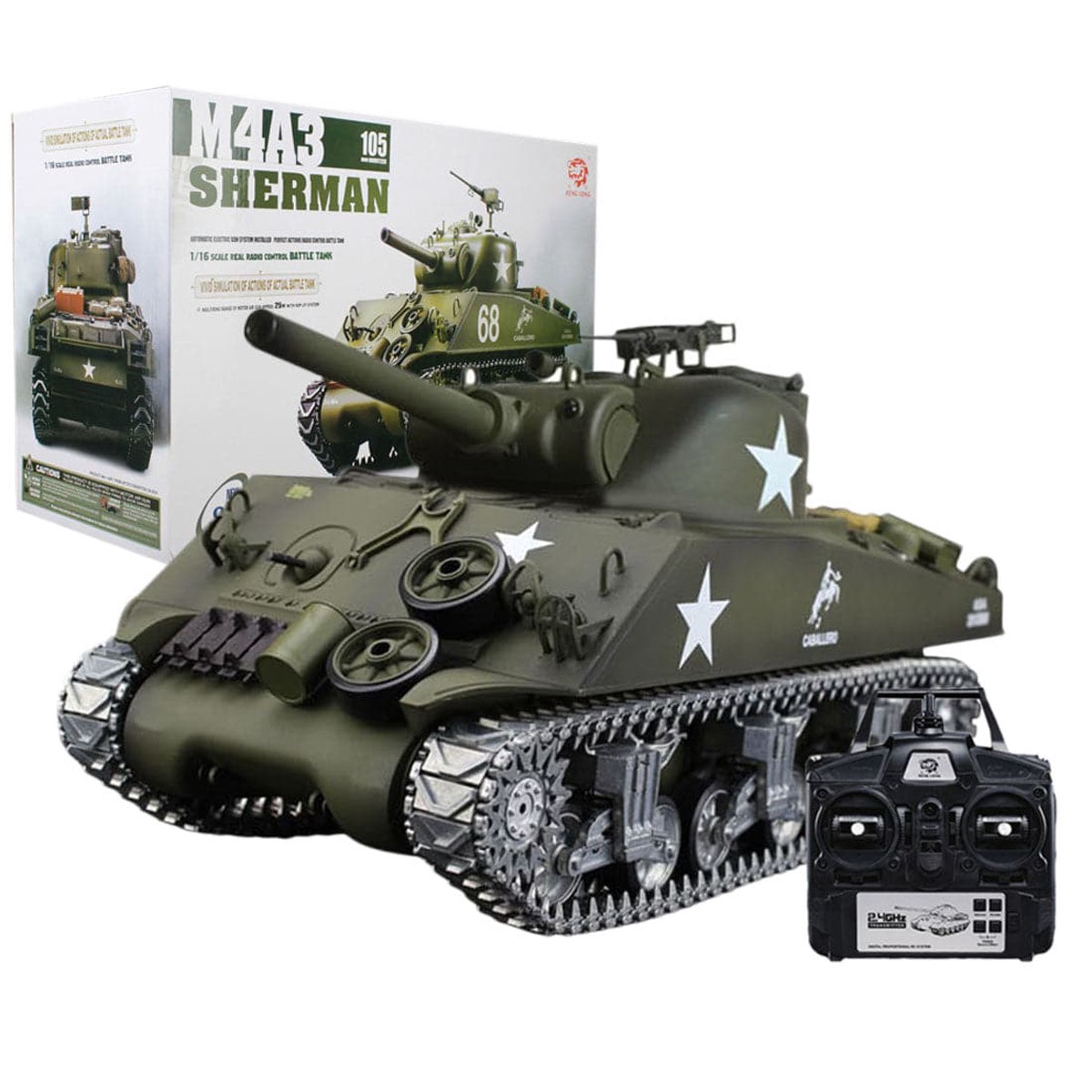 Simulated 116 American M4A3 Sherman Tank 24G RC Model Military Tank