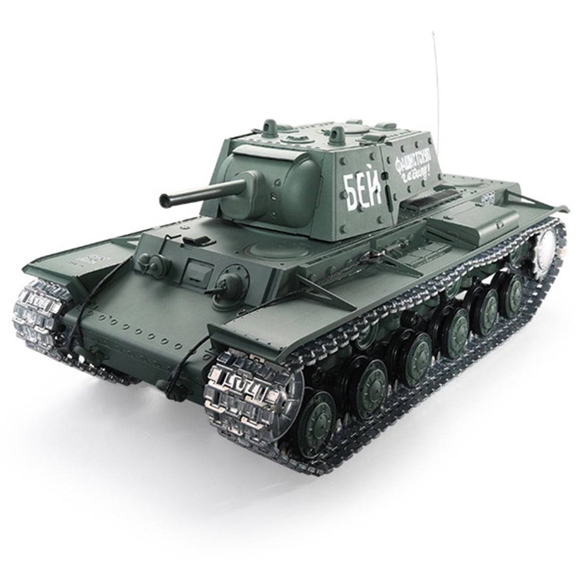 Upgrade 116 Soviet KV - 1s Heavy Tank 24G Metal RC Military Tank Model with Sound Smoke Shooting Effect
