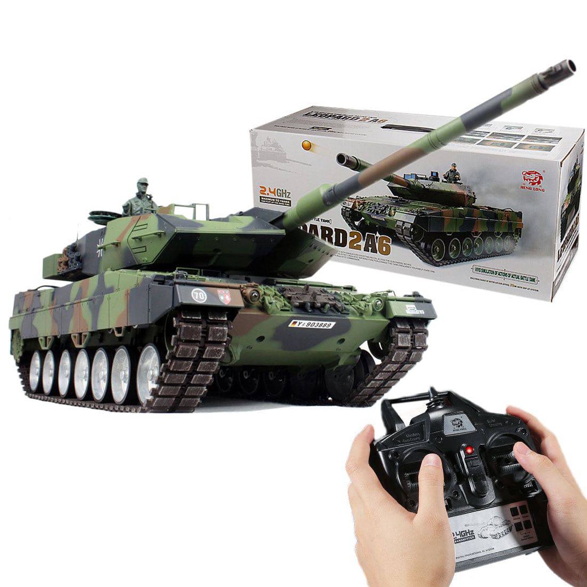 116 German Leopard 2A6 Main Battle Tank 24G RC Radio Controlled Model Military Tank